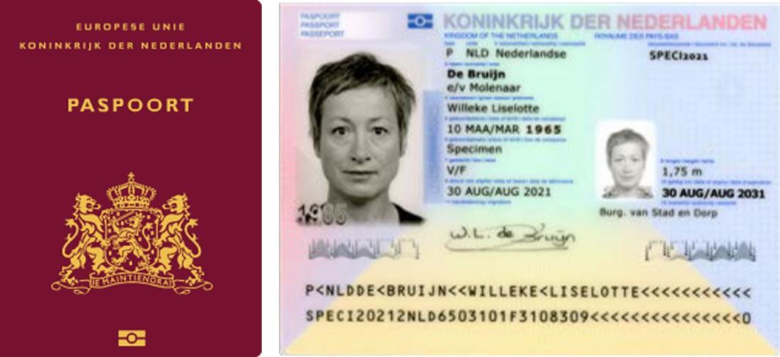 Features of the Dutch passports 2021 RvIG